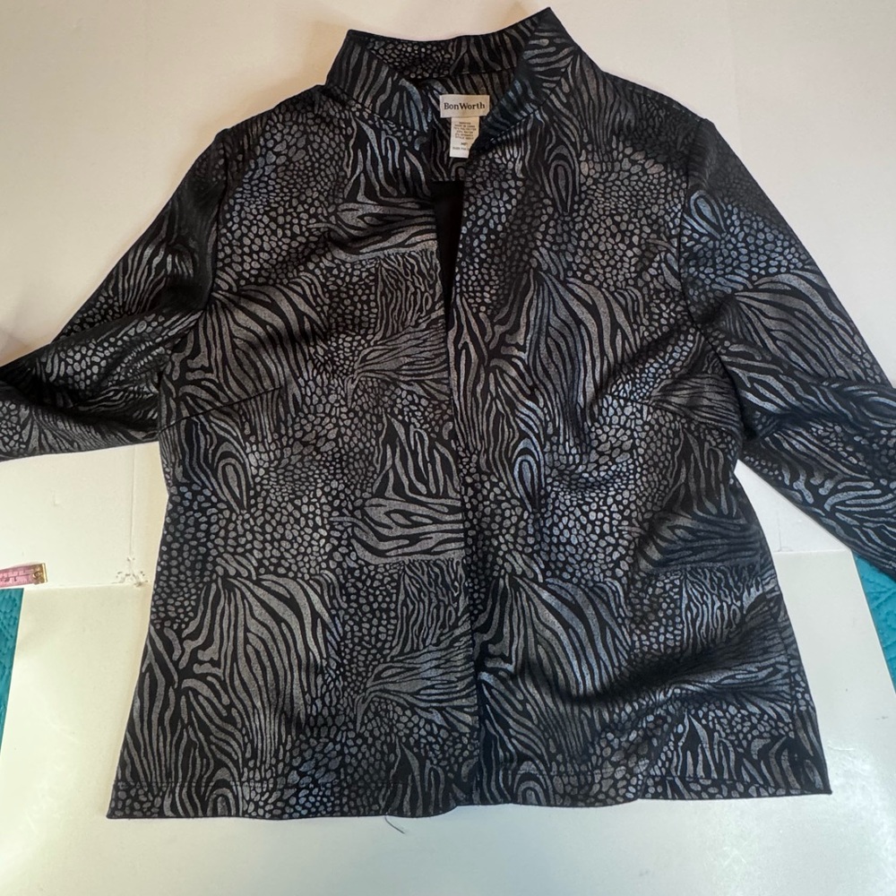 BonWorth Metallic Animal Print Jacket – Size MP - Picture 7 of 12